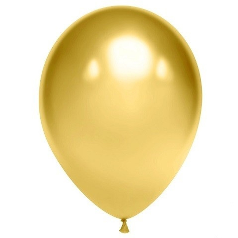 Воздушные шары с гелием и обработкой Chrome Gold Хром Золото DB 12"/30см