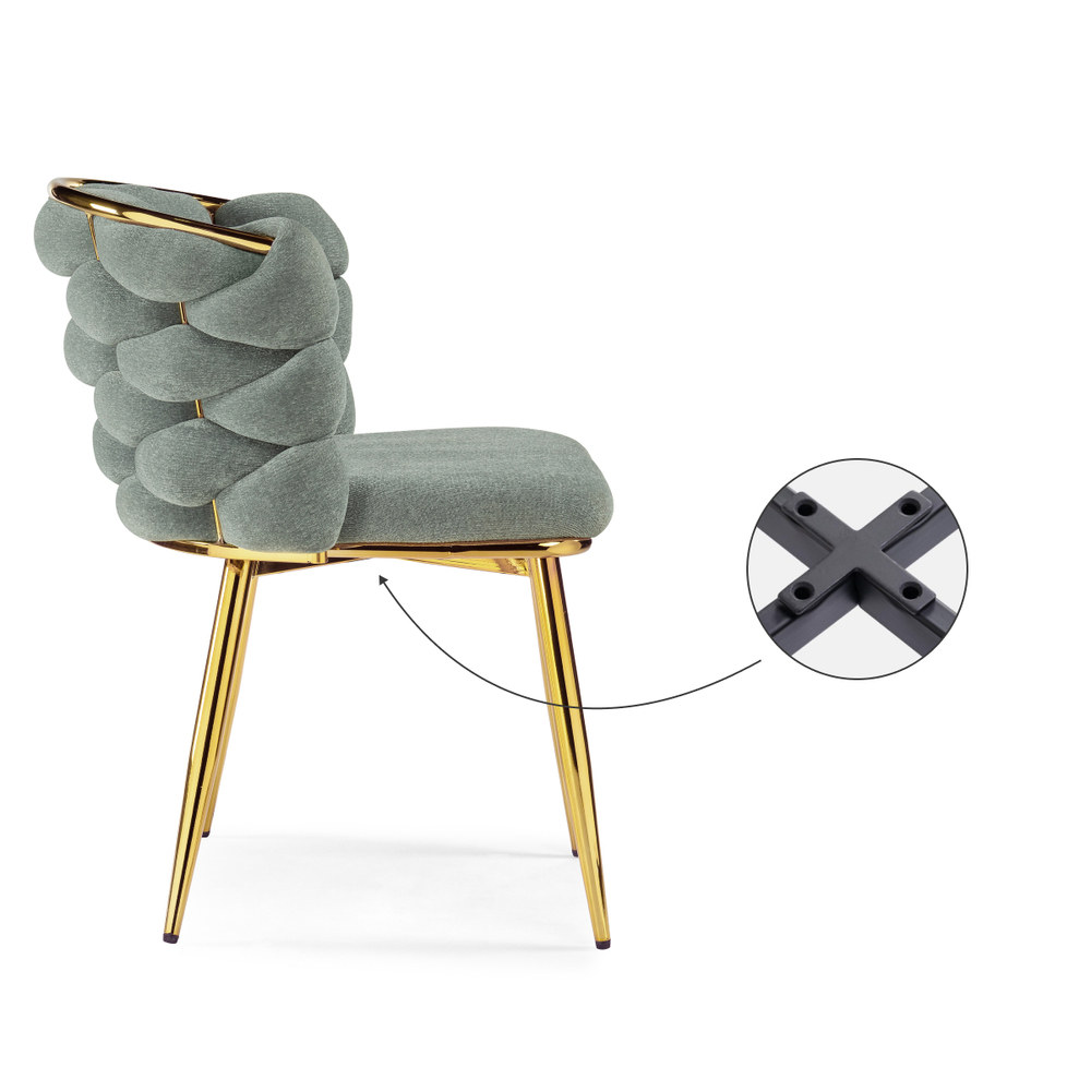 Стул на металлокаркасе Woodville Rendi light gray, gold
