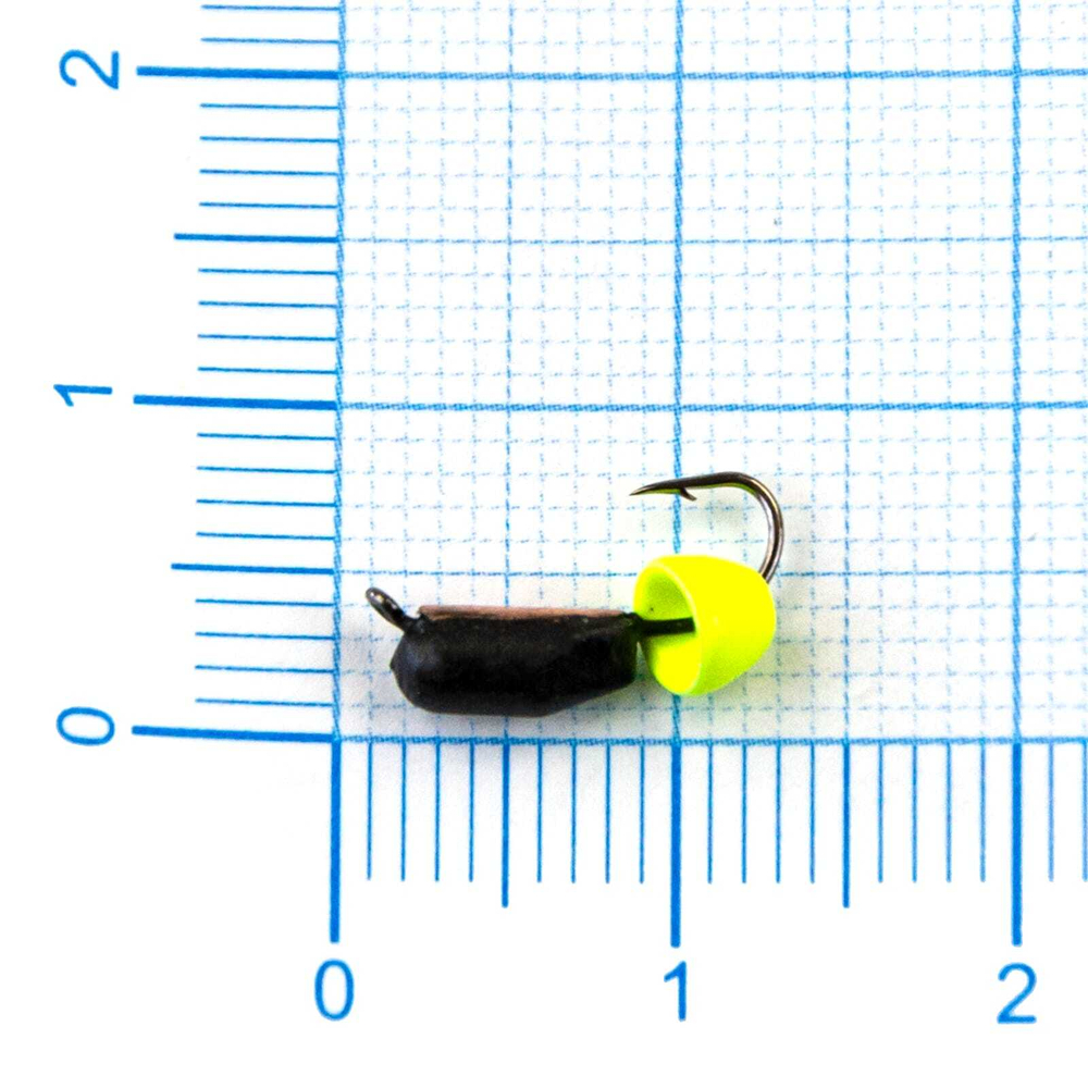 Мормышка Владимирская 601 "Гвоздик с латунным колокольчиком Chartreuse" с коронкой, 3мм, 0.8гр (15шт/уп)