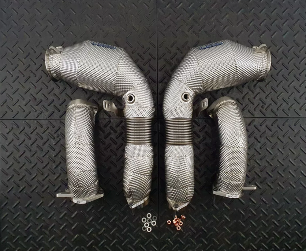 RedStar Exhaust Приемные трубы (Downpipes) спорт-кат GESI Gen2 127мм с термозащитой BMW XM G09 RS.XM.DP.GESI