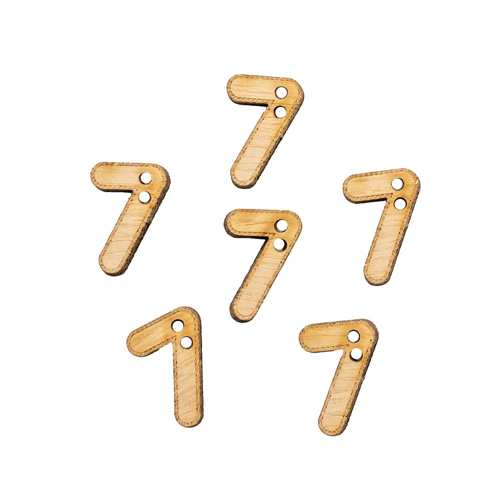 Украшения декоративные: пуговицы Цифра Семь, 6 шт, Magic Buttons BTLWA69-32L-01-P6