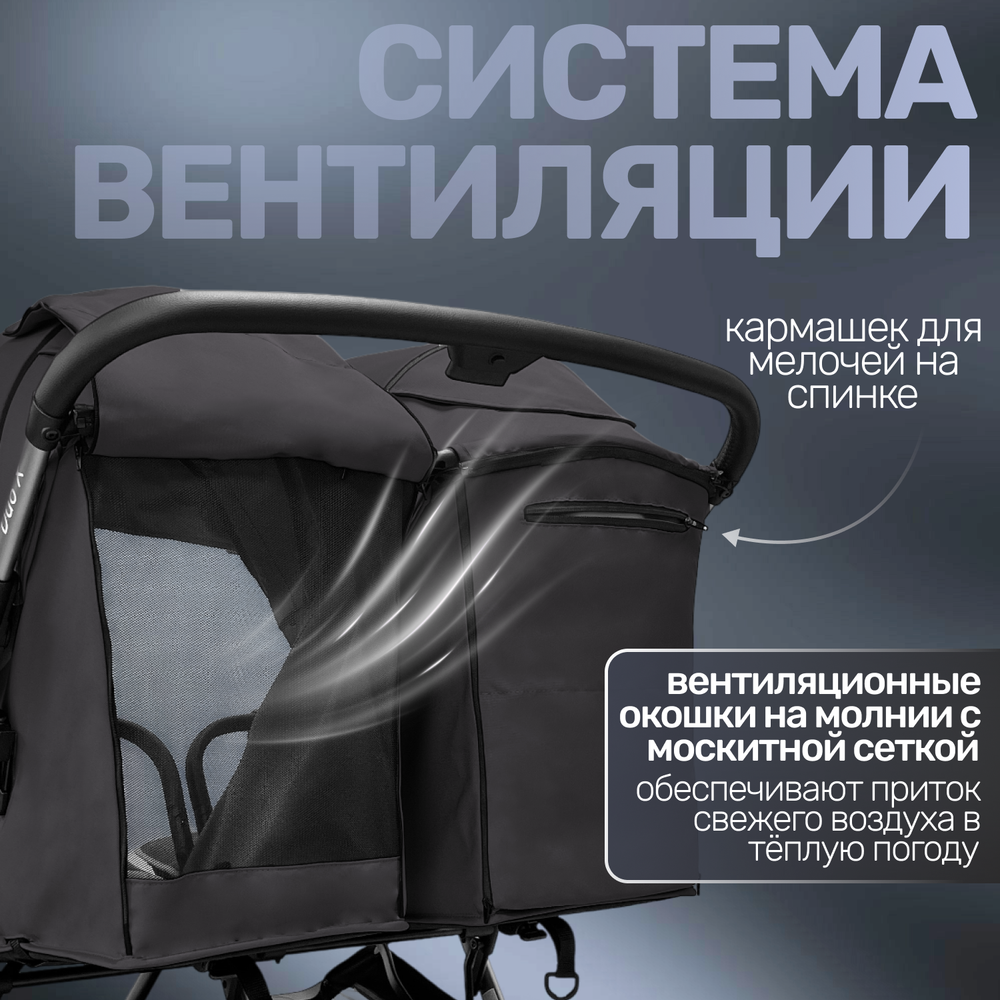 Прогулочная коляска для двойни BubaGO DUO X
