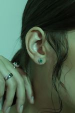 Серьги Кристал Сквэа с зелёным агатом / Crystal Square
