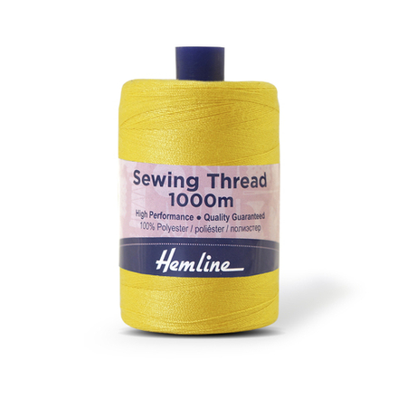 Нить универсальная Hemline для шитья, 100% полиэстер, цвет золотой, 1000 м