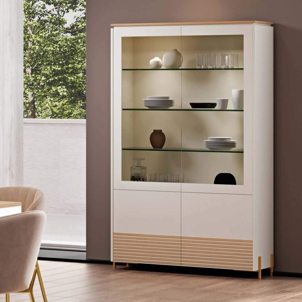 Витрина NOA 2041 Neutro/Lacado Branco IDC Mobiliario