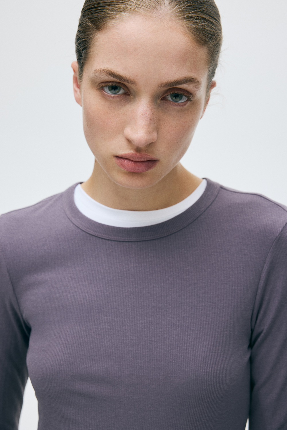 Топ в рубчик с длинными рукавами - H&M