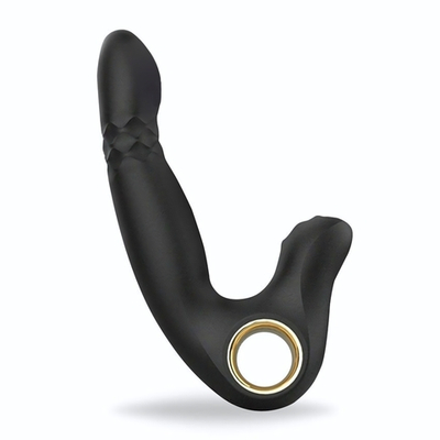 Черный вибромассажер Shake Ring - 16,8 см. (Цвет: черный)