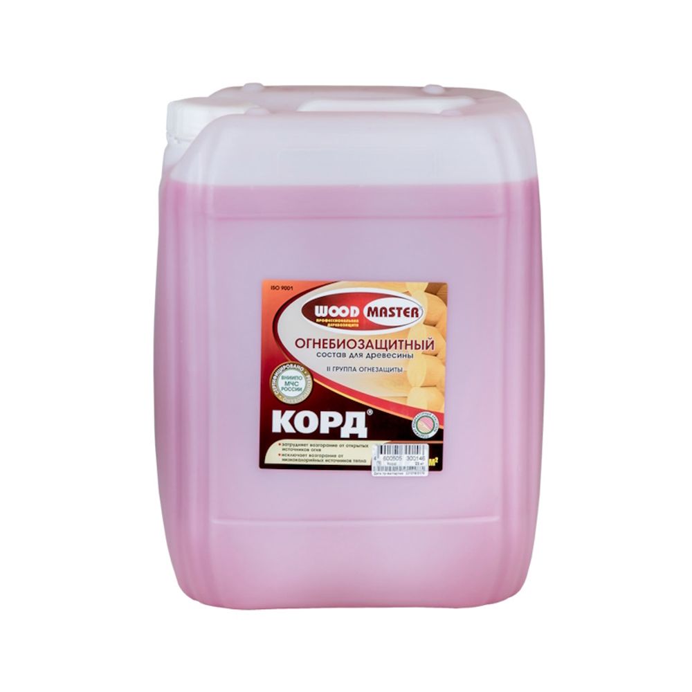 Пропитка по дереву WOODMASTER Корд огнебиозащита II ст.(розов.индик.) 23кг (Рогнеда)НЕМОРОЗ.от -5С Пропитка по дереву WOODMASTER Корд огнебиозащита II ст.(розов.индик.) 23кг (Рогнеда)НЕМОРОЗ.от -5С
