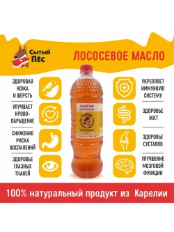 Рыбий жир для животных лососевый 250 мл Сытый Пёс