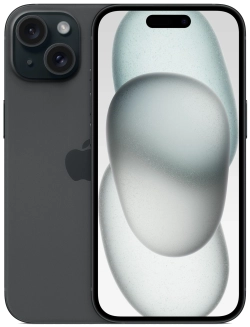 Смартфон Apple A3090 iPhone 15 256Gb черный моноблок 3G 4G 1Sim 6.1" 1179x2556 iOS 17 48Mpix 802.11 a/b/g/n/ac/ax NFC GPS GSM900/1800 Protect