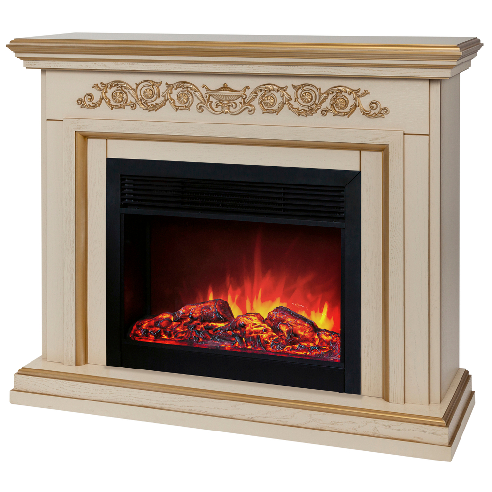 Каминокомплект Real Flame Leticia 26 WT-619G с очагом Moonblaze Deluxe Black