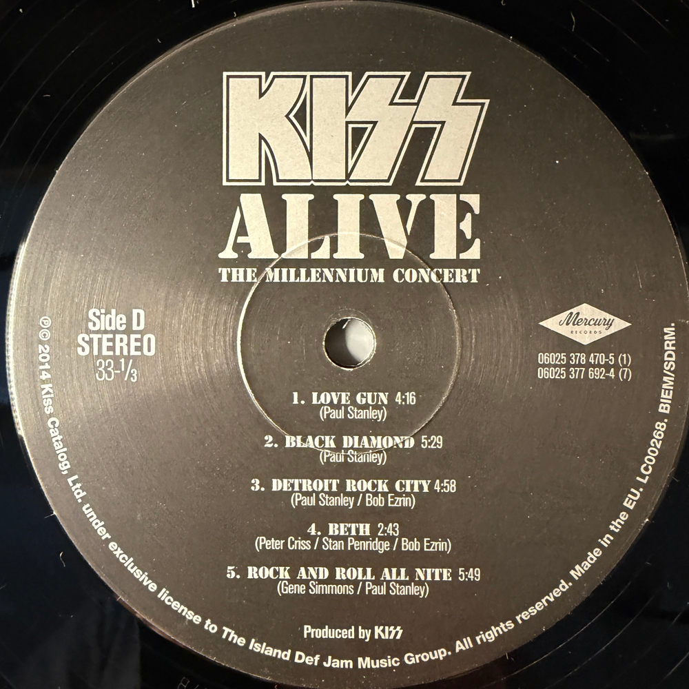 Kiss ‎– Alive: The Millennium Concert 2LP (Европа 2014г.)