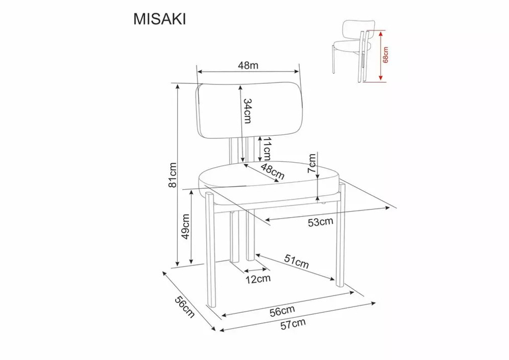 Стул SIGNAL MISAKI t.254 серый/черный