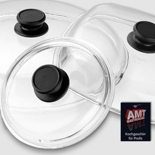 Крышка стеклянная квадратная для посуды AMTE26, 26x26 см, Glass Lids, AMT Gastroguss