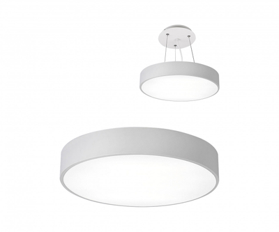 05480,01 Светильник Медина белый d80 h10 Led 90W (4000K) 2 типа крепления: потолочное и подвесное. ТМ Kink Light