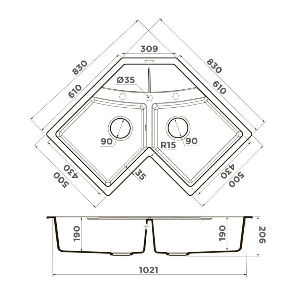 Кухонная мойка Omoikiri Sumi 83C-PL