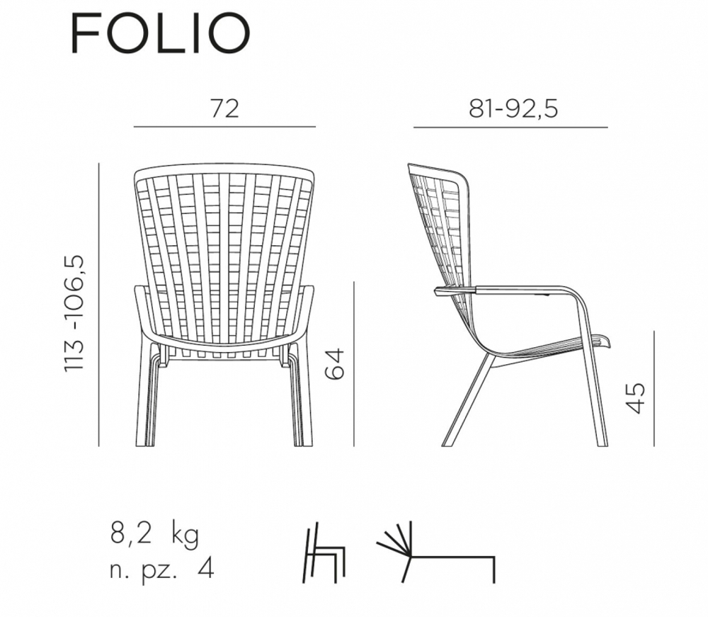 Комплект пластиковой мебели Nardi Folio Poggio, агава, бежевый