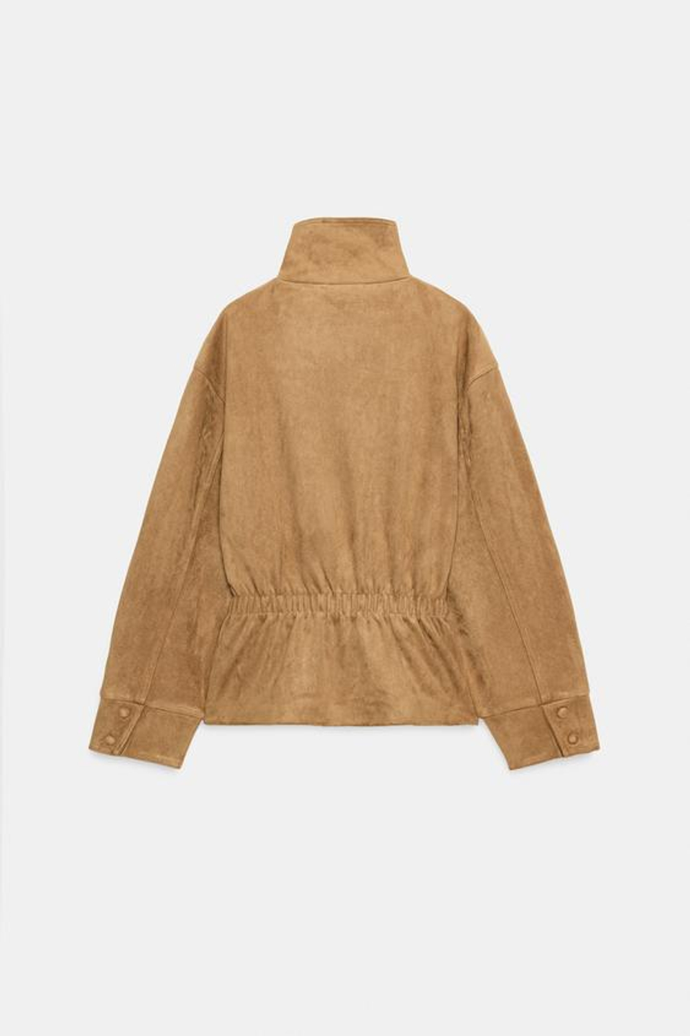 ZARA КУРТКА ИЗ ИСКУССТВЕННОЙ ЗАМШИ С ПОЯСОМ, ТЕМНЫЙ БЕЖЕВО-КОРИЧНЕВЫЙ