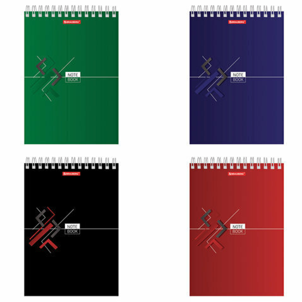 Блокнот А5 80л клетка BRAUBERG "Стильный" гребень, жёсткая подложка 129818
