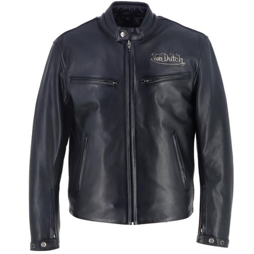 Купить Мотокуртка Кожаная Helstons Von Dutch - Basic Cuir Rag / Черный