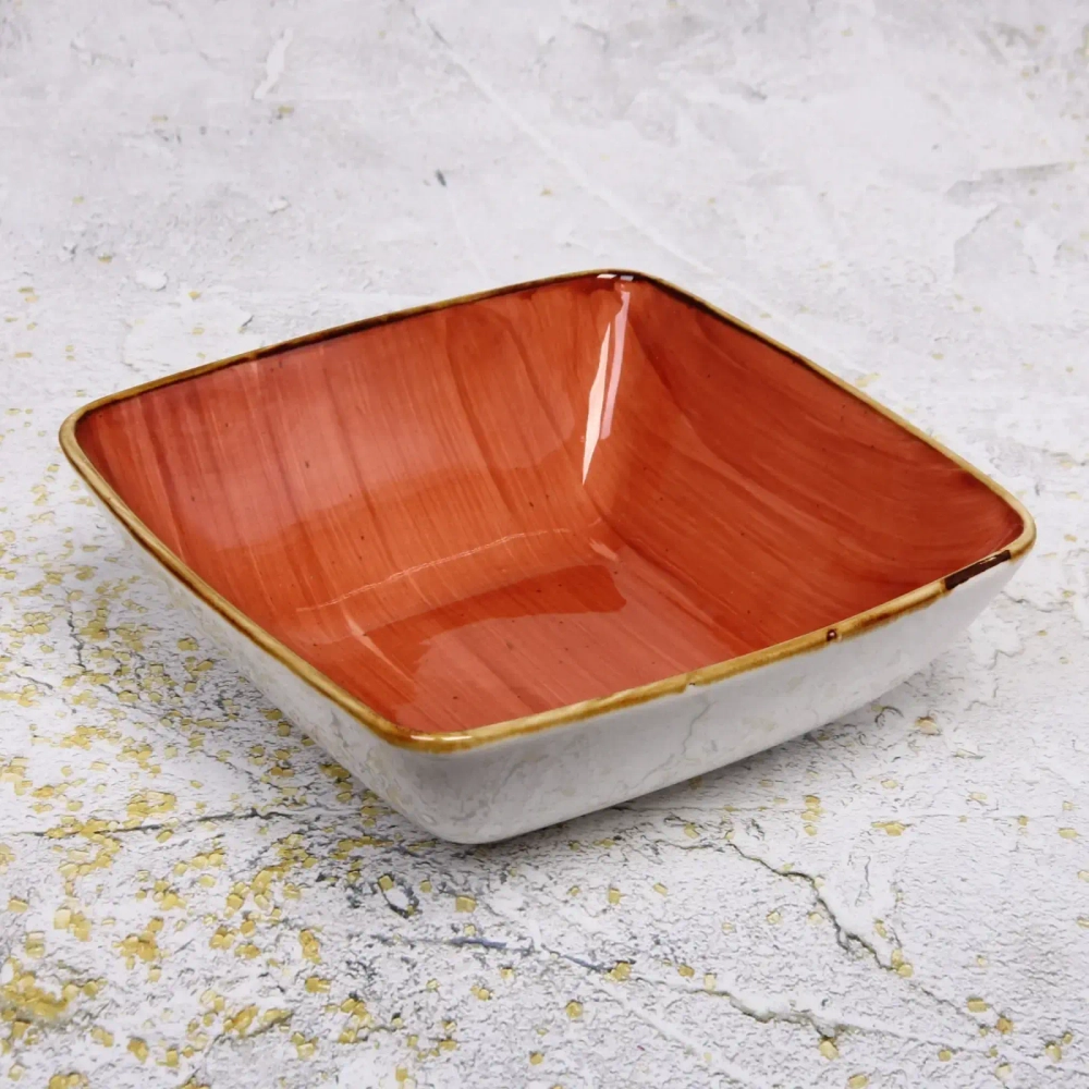Салатник керамический «Corsica orange» 19,3*19,3*7см