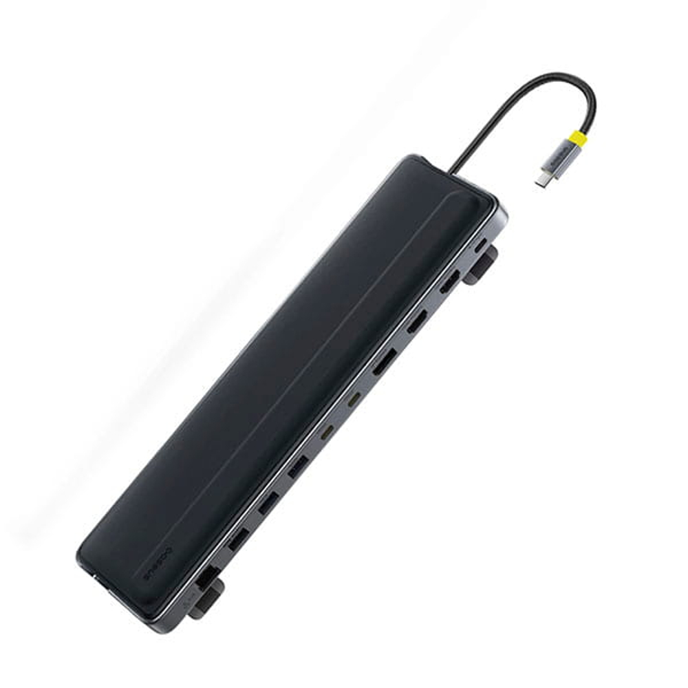 1x USB-C Хаб Baseus EliteJoy EH3 12in1 (2хHDMI 4K@60Hz+DP4K@60Hz+2хUSB-C(10Gbps)+2хUSB-A(5Gbps)+USB-A(480Mbps)+SD/TF(3.0)+RJ45(Gigabit) +USB-C(PD))