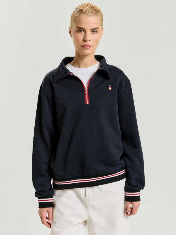 Толстовка Half Zip темно-синяя