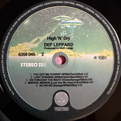 Виниловая пластинка Def Leppard ‎– High 'N' Dry LP