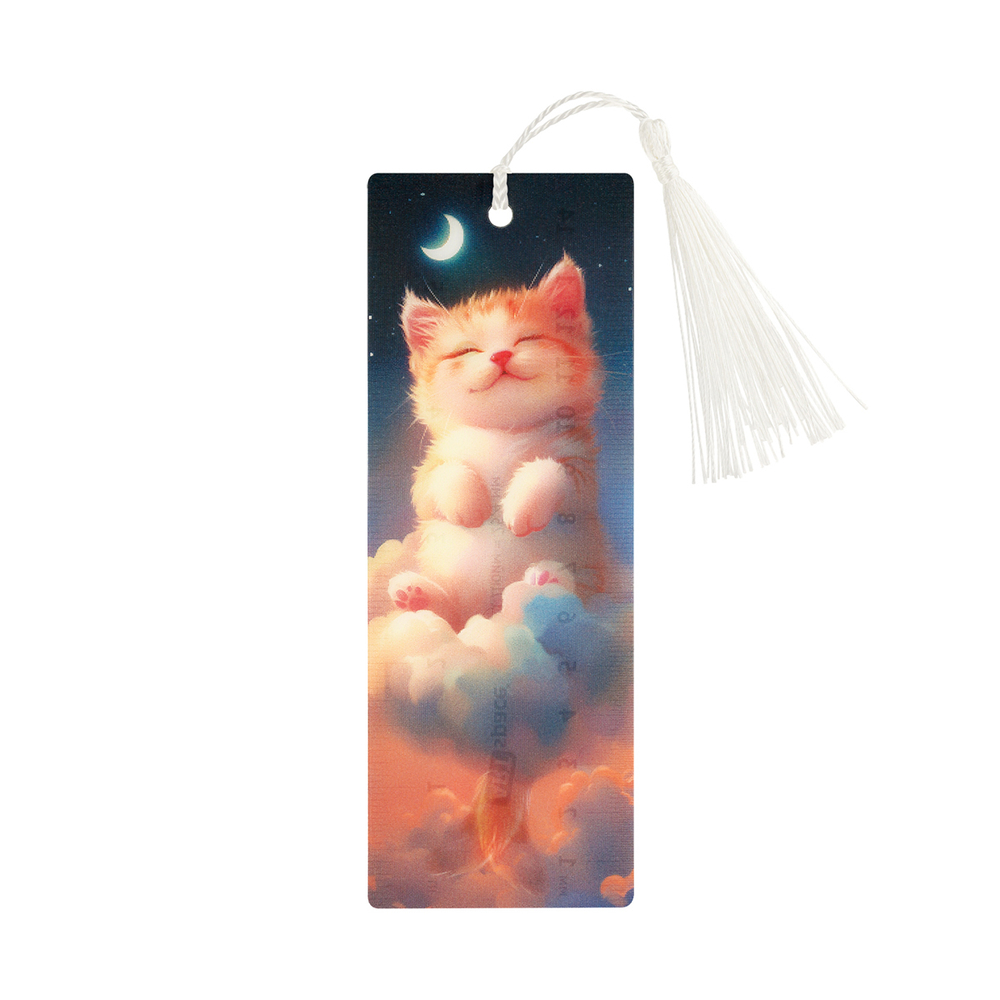Закладка для книг 3D с линейкой, 150*55мм, ArtSpace "Cute kitten", декоративный шнурок 3D_45447