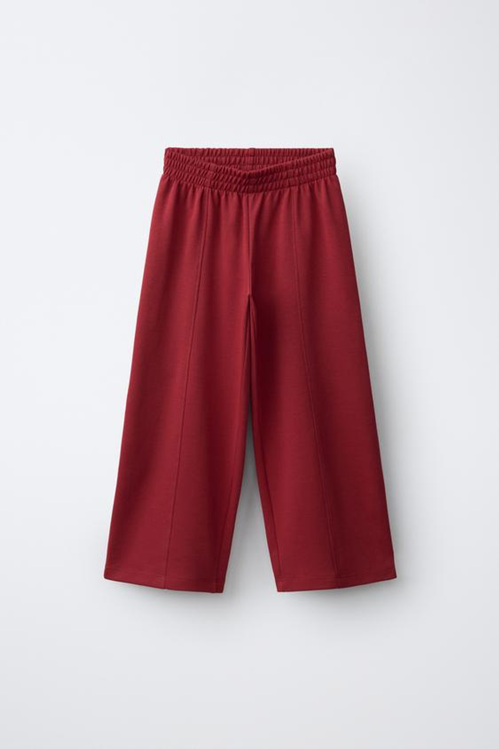ZARA ТРИКОТАЖНЫЕ БРЮКИ WIDE LEG, КРАСНЫЙ
