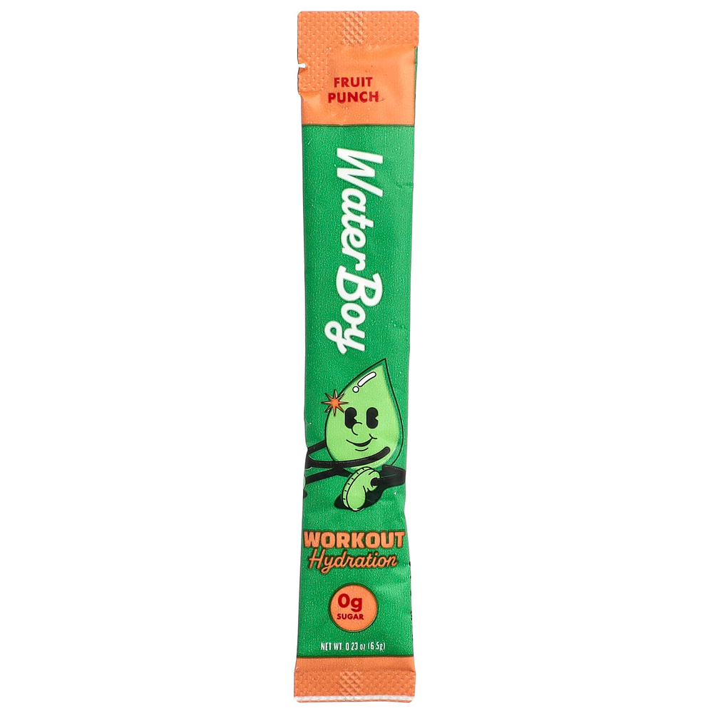 Waterboy, Workout Hydration, смесь для приготовления электролитического напитка, со вкусом фруктового пунша, 10 пакетиков-стиков по 6,5 г (0,23 унции)
