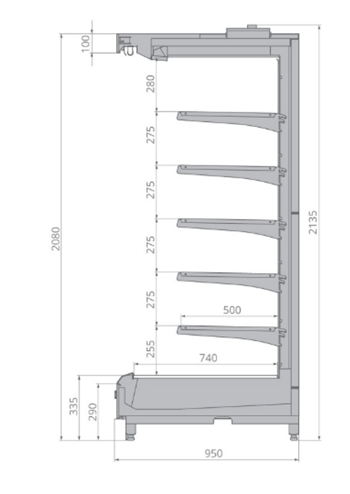 Горка холодильная BRANDFORD VR2080.950 1250