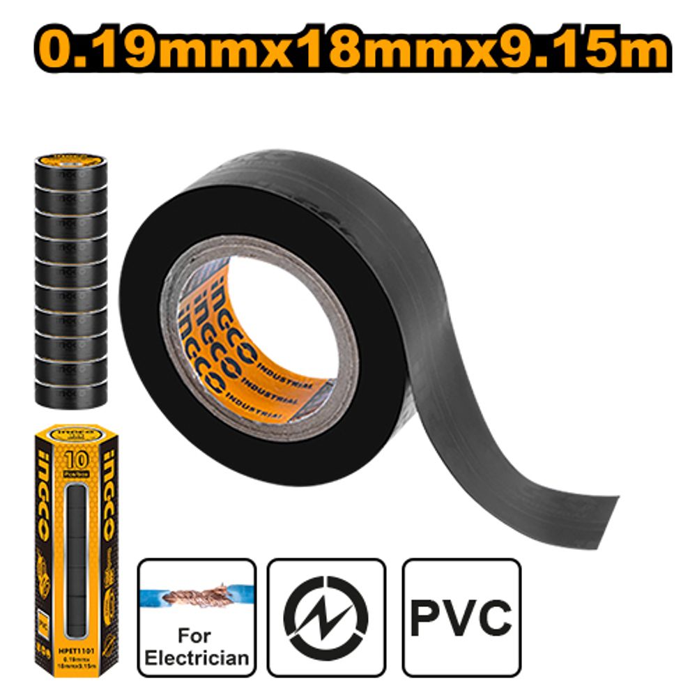 Изолента ПВХ 18мм х 9,15м INGCO HPET1101 INDUSTRIAL