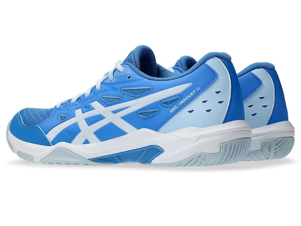 Женские кроссовки для бадминтона/сквоша Asics Gel-Rocket 11 - blue coast/white