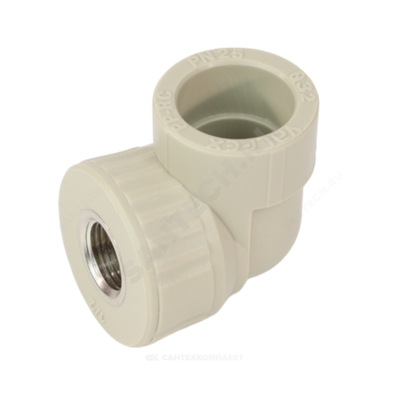 Угольник PP-R комбинированный серый Дн 20х1/2" ВР VALFEX 10125020Г