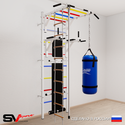 Шведская стенка Sv Sport усиленная 6553 (Турник рукоход/Брусья/Скамья/Канат/Лестница/Цепь/Мешок 30кг)