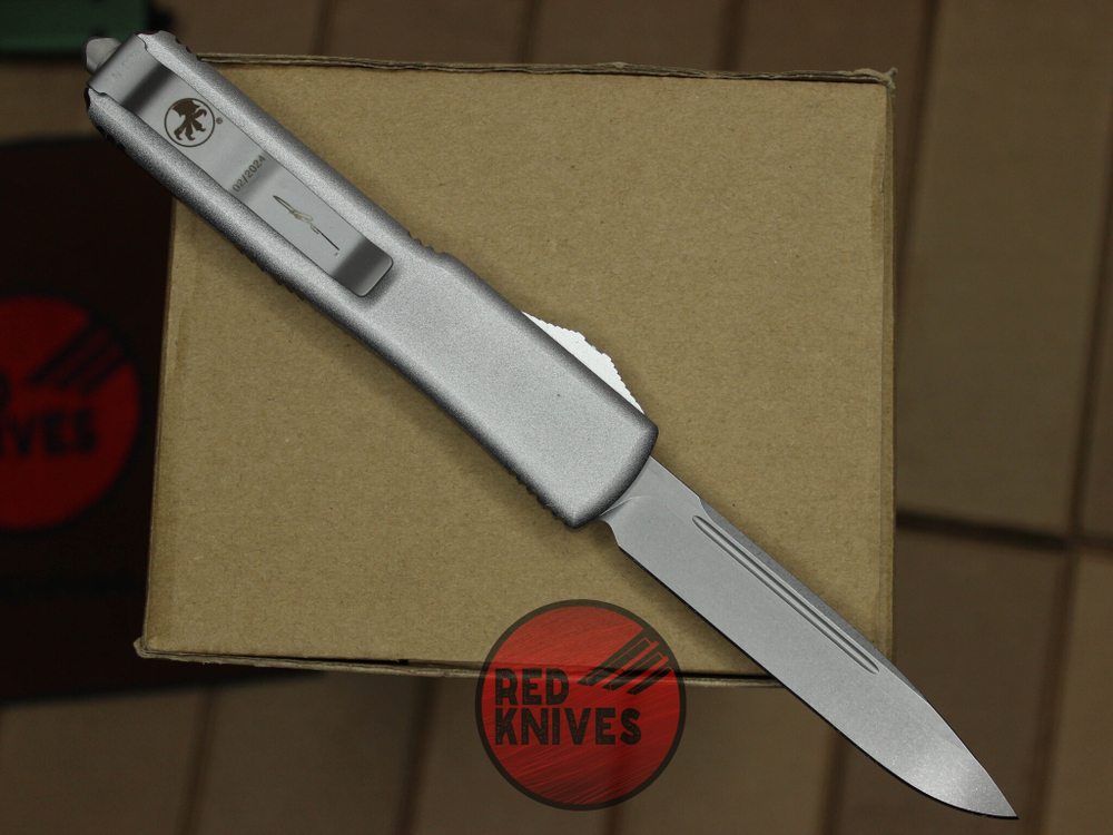 Нож Microtech Ultratech Standard S/E A+++ - серая рукоять, клинок апокалиптик