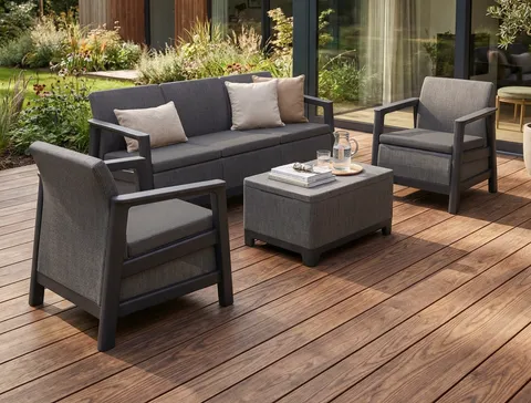 Keter Комплект мебели Сканди (Scandi Linea 3 Seater Set ) графит