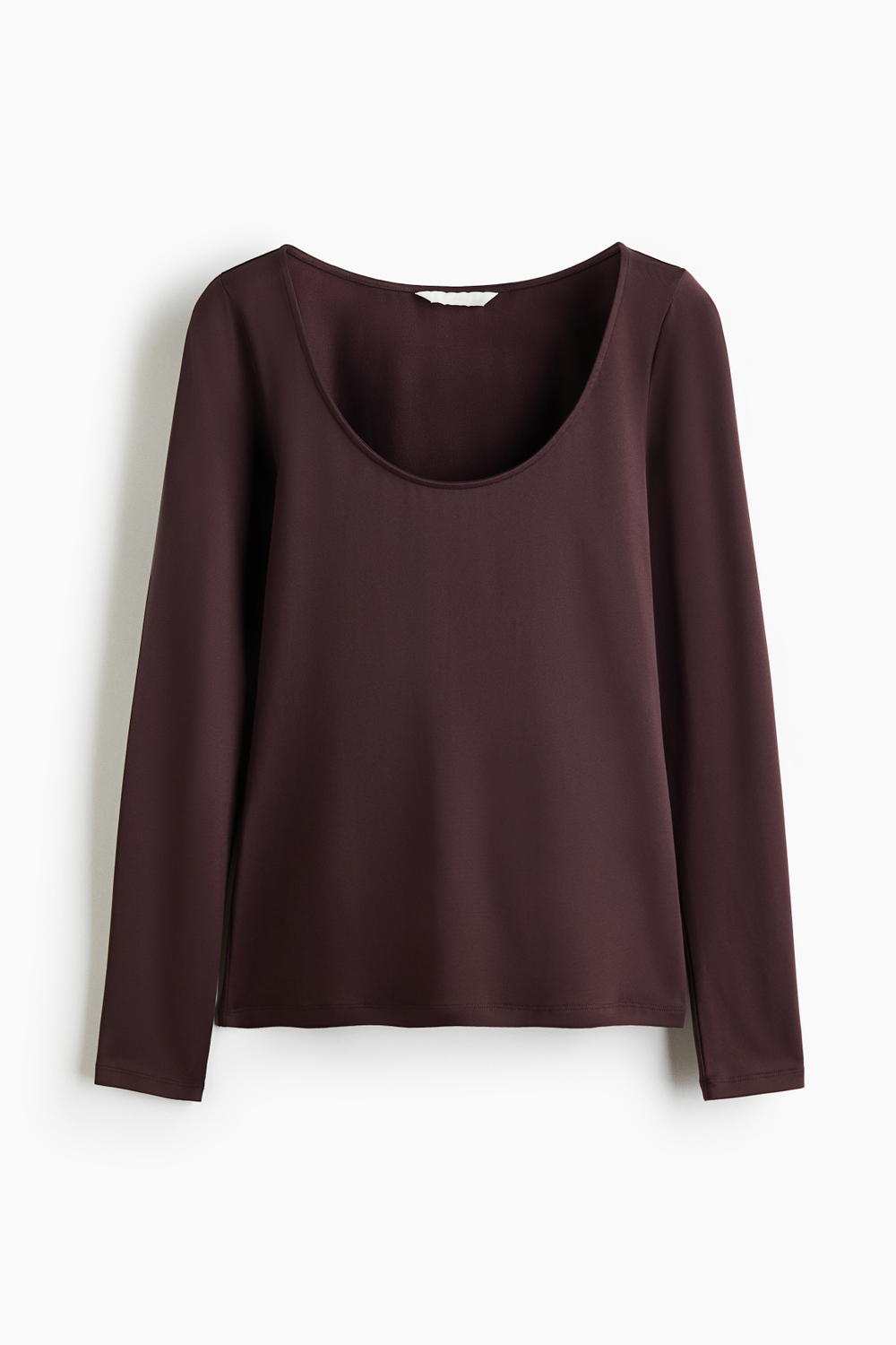 Топ с длинными рукавами и глубоким круглым вырезом - H&M