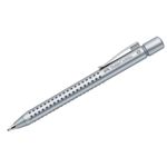 Ручка шариковая автоматическая Faber-Castell "Grip 2011" синяя, 1,4мм, трехгран., серебряный корпус