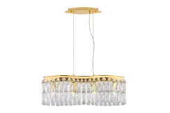 Люстра подвесная NewRgy 5682E/4A GOLD+CLEAR, 4×40 Вт, золотая и прозрачная