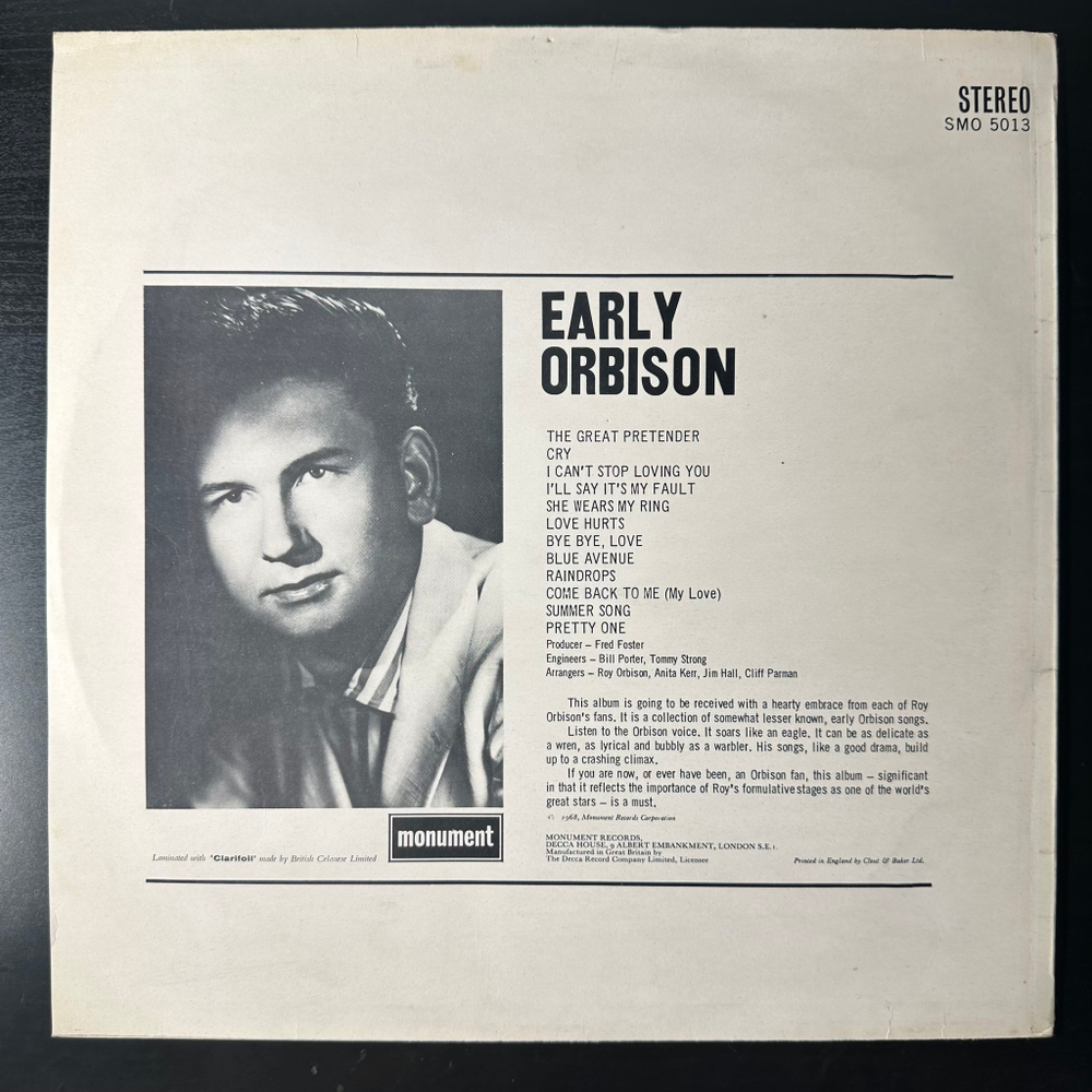Roy Orbison ‎– Early Orbison (Англия)