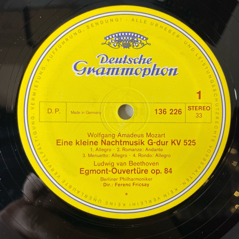 Винтажная виниловая пластинка LP Сборник Классическомй Музыки Berliner Philharmoniker Radio Symphonie Orchester Berlin, Ferenc Fricsay Моцарт, Бетховен, Сметана, Лист (Германия 1977)