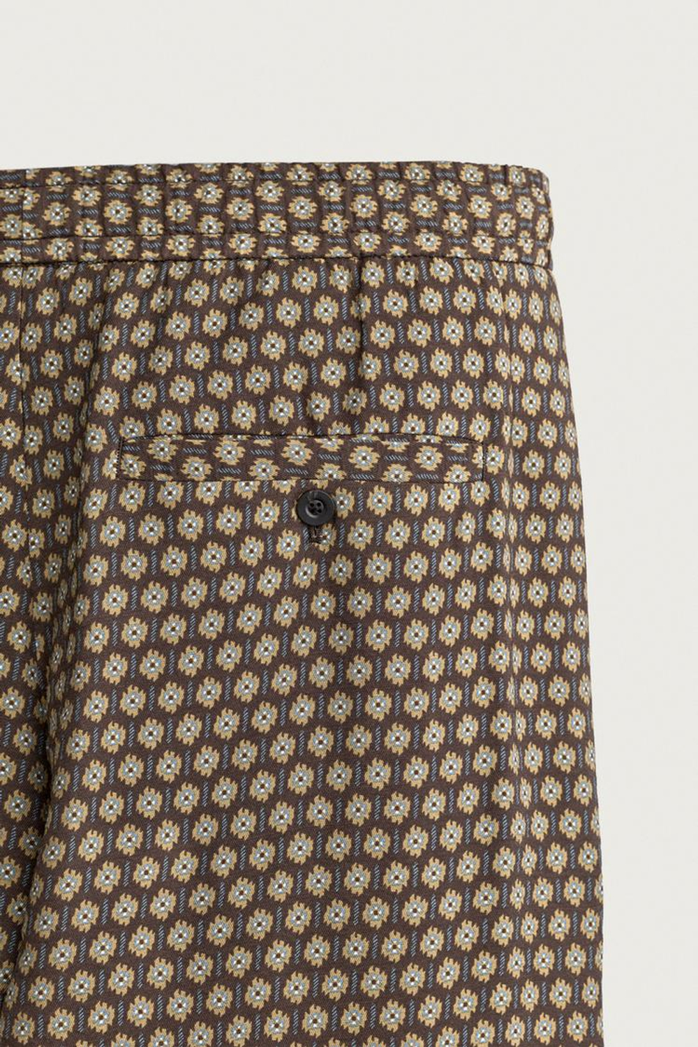 ZARA БРЮКИ-ДЖОГГЕРЫ С ПРИНТОМ, КОРИЧНЕВЫЙ