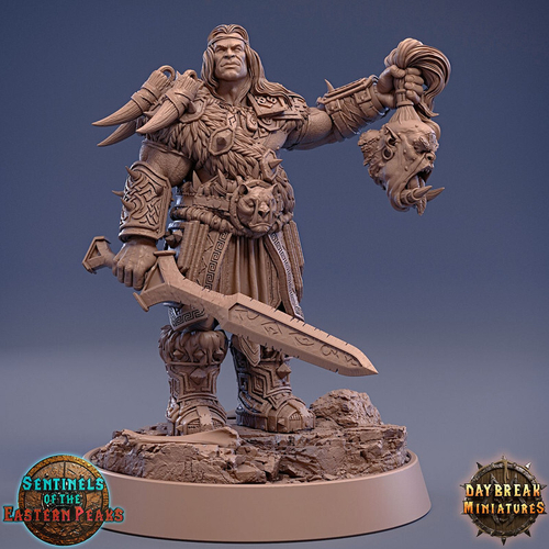 Человек Воин Паладин Варвар Файтер Рыцарь миниатюра для dnd, днд, pathfinder, фентези, Настольная игра, НРИ, Варгейм, РПГ