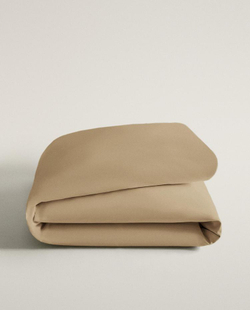 ZARA HOME САТИНОВЫЙ ПОДОДЕЯЛЬНИК, ПЕСОЧНЫЙ
