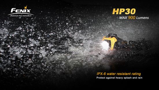 Налобный светодиодный фонарь Fenix HP30, серый, 900 люмен