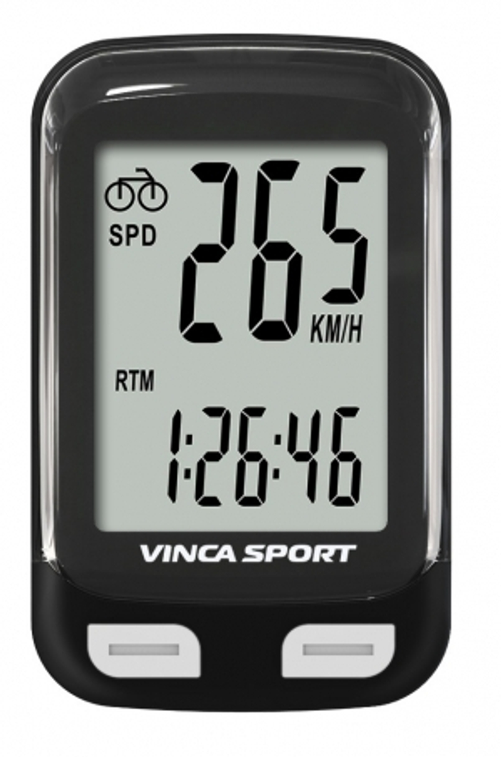 Компьютер беспроводной, 12 функций, черный с белым, инд.уп. Vinca Sport V-3600 black/white