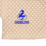 Ковры CHENGLONG (экокожа, бежевый, бежевый кант, синяя вышивка)