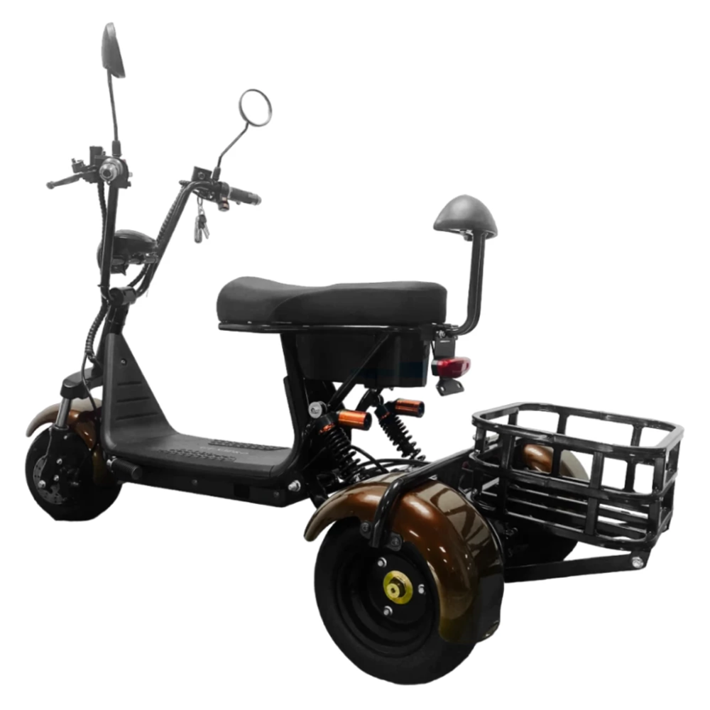 Электроскутер Citycoco GT X3 Pro Trike Mini Коричневый